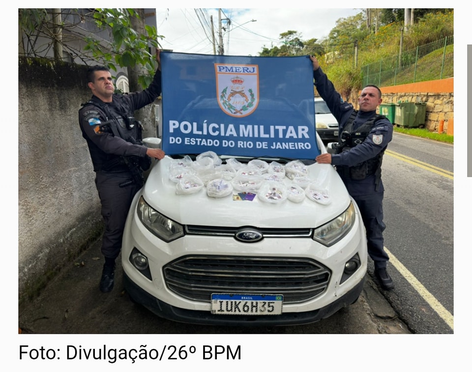 PM ativa em Pedro do Rio, apreende drogas e prende dupla responsável pela distribuição da droga no Distrito.